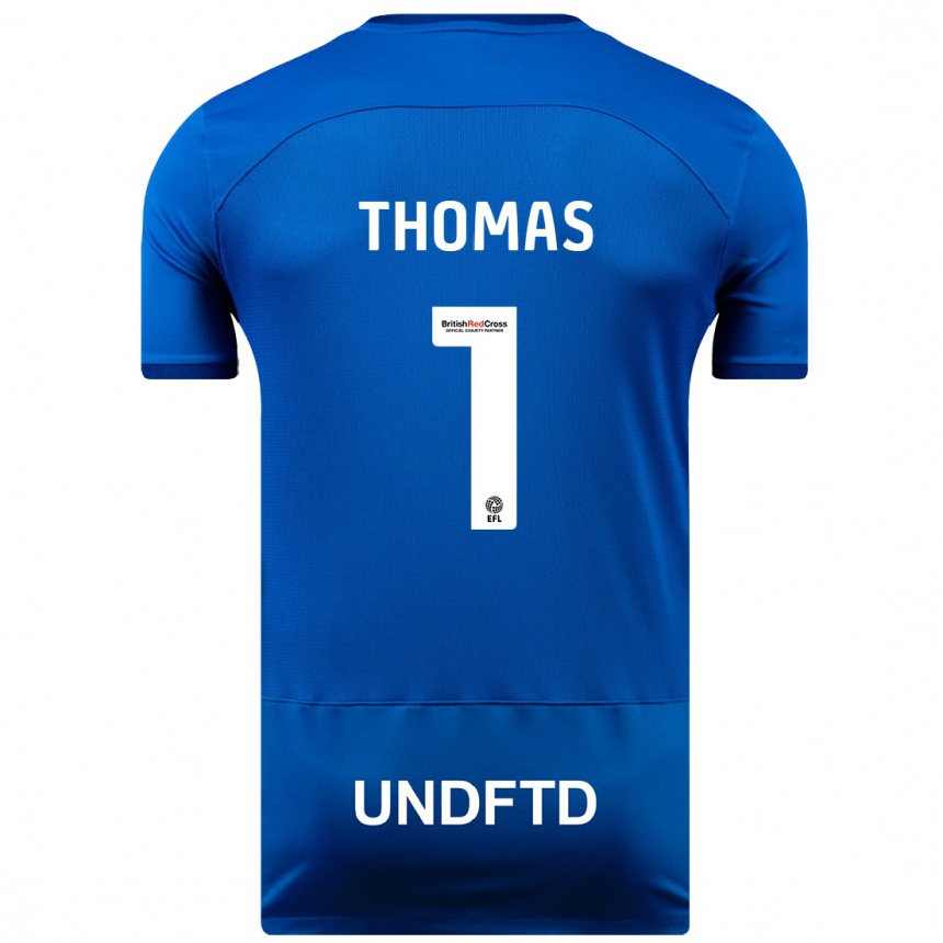 Kids Football Lucy Thomas #1 Blue Home Jersey 2023/24 T-Shirt