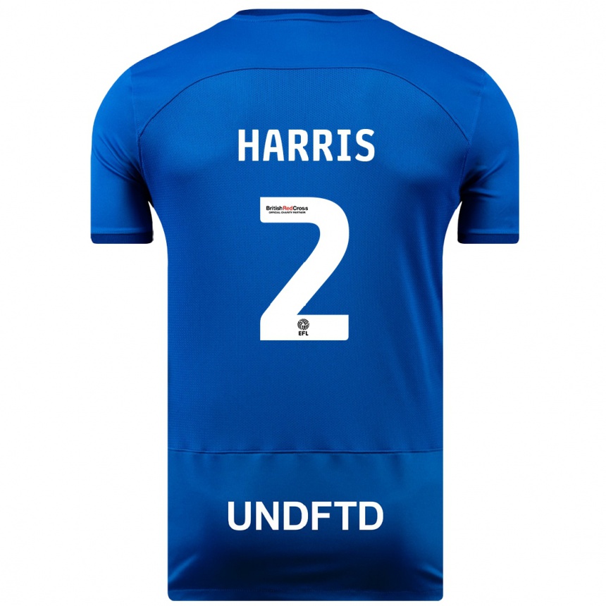 Kids Football Martha Harris #2 Blue Home Jersey 2023/24 T-Shirt