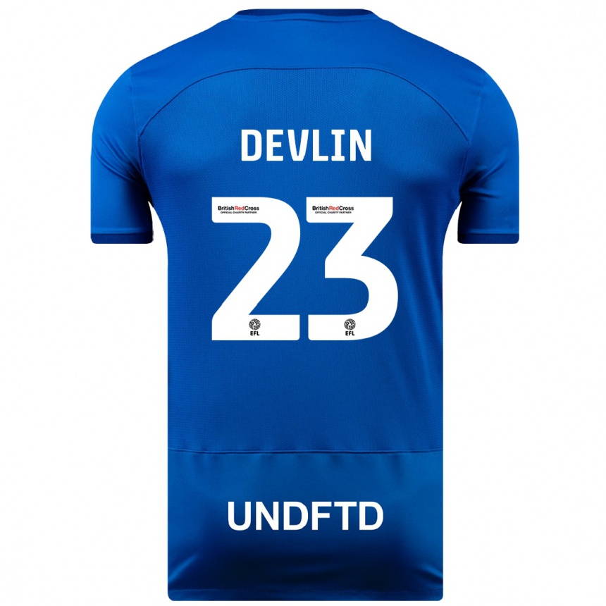 Kids Football Charlotte Devlin #23 Blue Home Jersey 2023/24 T-Shirt