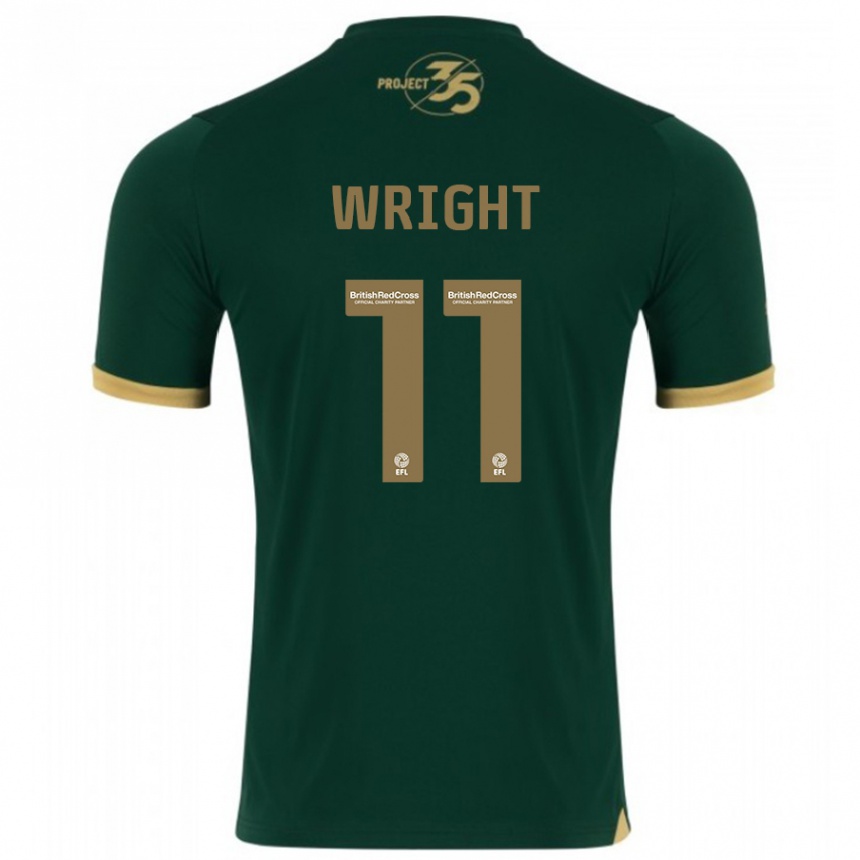 Kids Football Callum Wright #11 Green Home Jersey 2023/24 T-Shirt