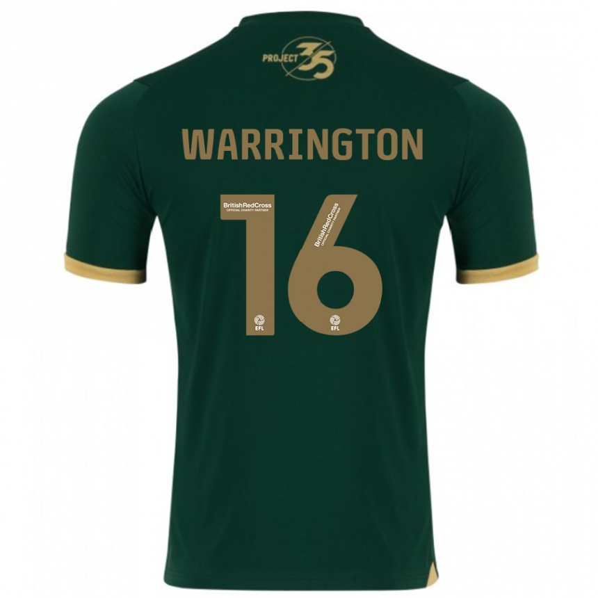 Kids Football Lewis Warrington #16 Green Home Jersey 2023/24 T-Shirt