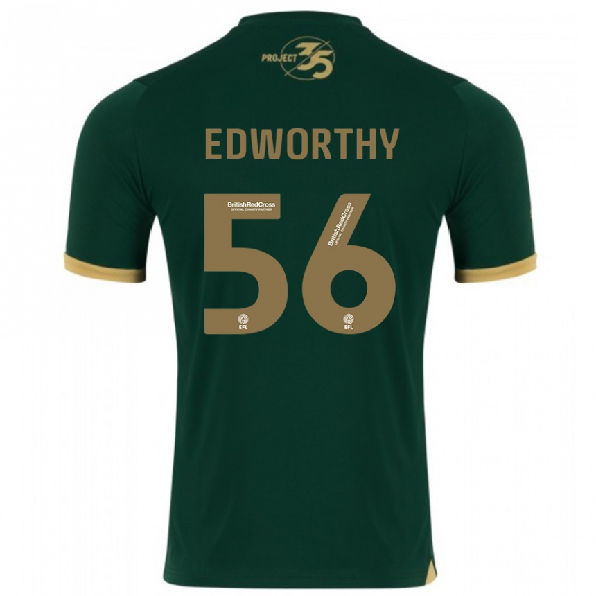 Kids Football Kieran Edworthy #56 Green Home Jersey 2023/24 T-Shirt