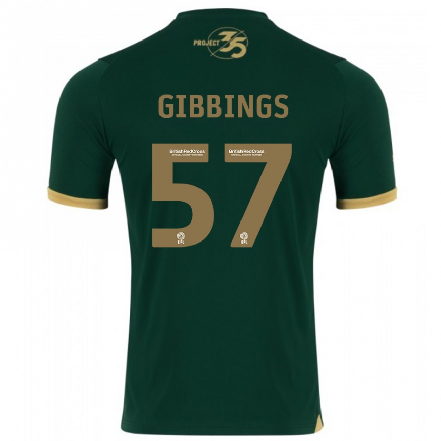 Kids Football Cole Gibbings #57 Green Home Jersey 2023/24 T-Shirt