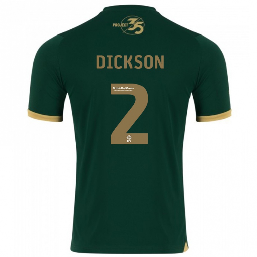 Kids Football Katie Dickson #2 Green Home Jersey 2023/24 T-Shirt