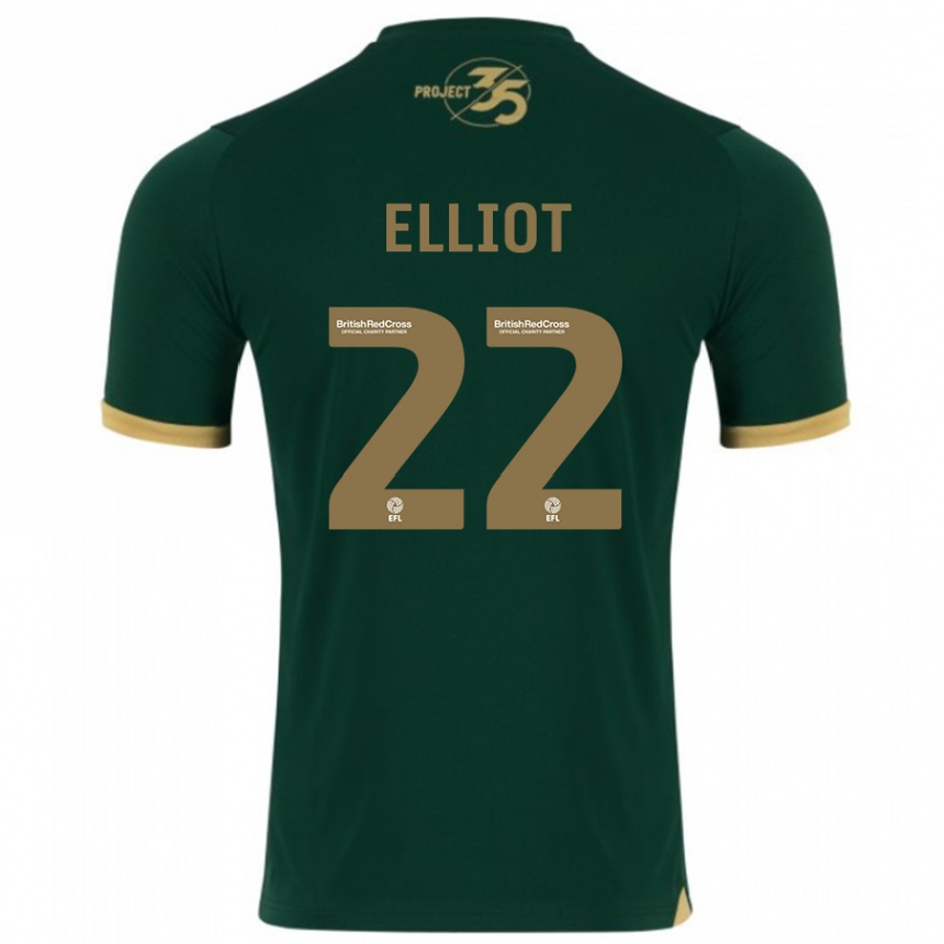 Kids Football Emily Elliot #22 Green Home Jersey 2023/24 T-Shirt