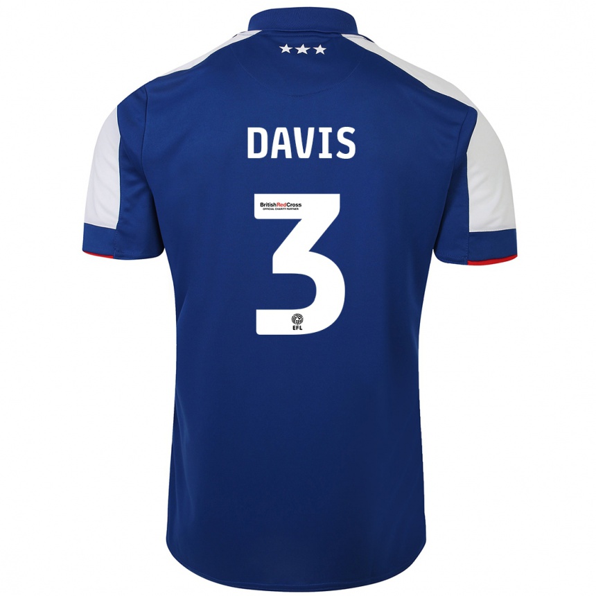 Kids Football Leif Davis #3 Blue Home Jersey 2023/24 T-Shirt