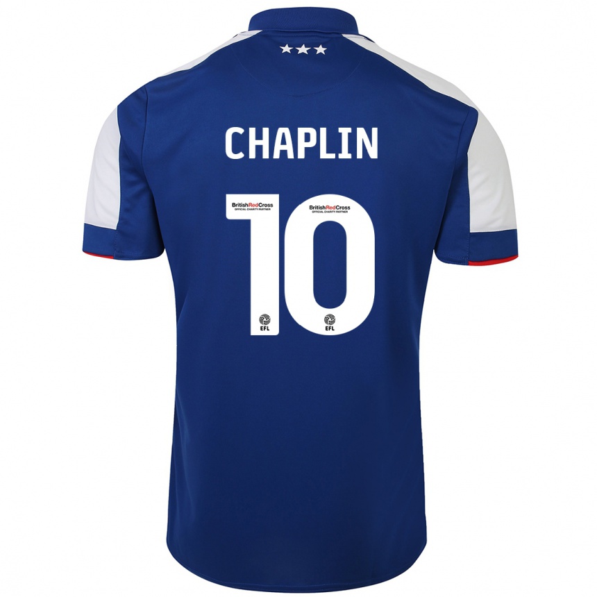 Kids Football Conor Chaplin #10 Blue Home Jersey 2023/24 T-Shirt