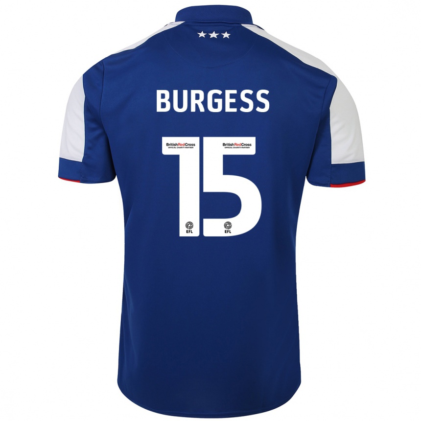 Kids Football Cameron Burgess #15 Blue Home Jersey 2023/24 T-Shirt