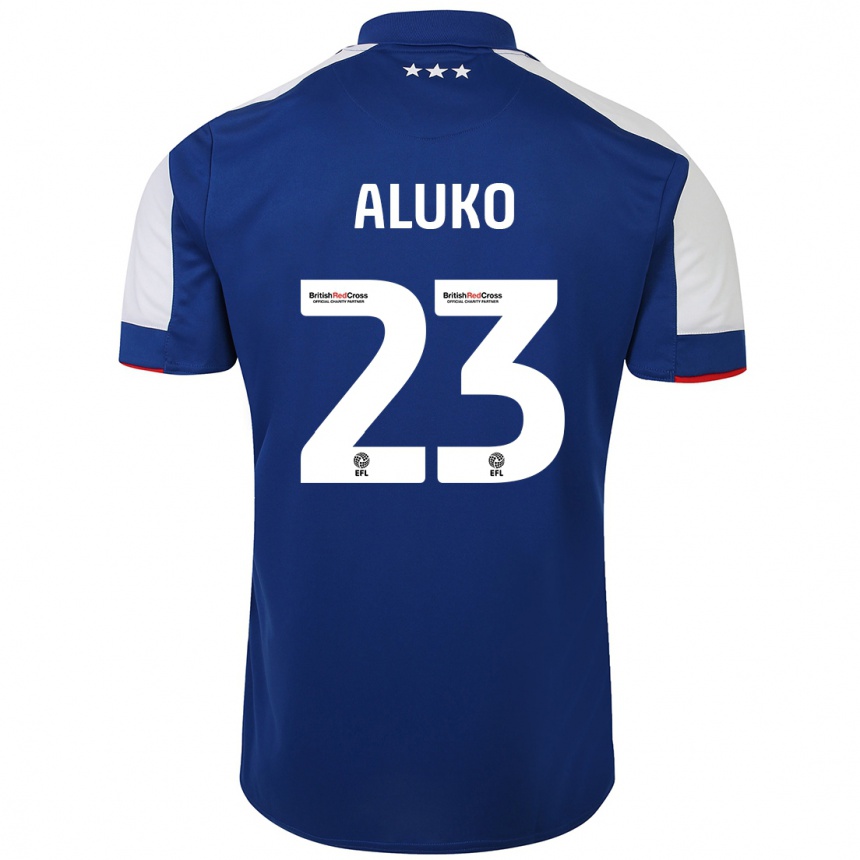 Kids Football Sone Aluko #23 Blue Home Jersey 2023/24 T-Shirt