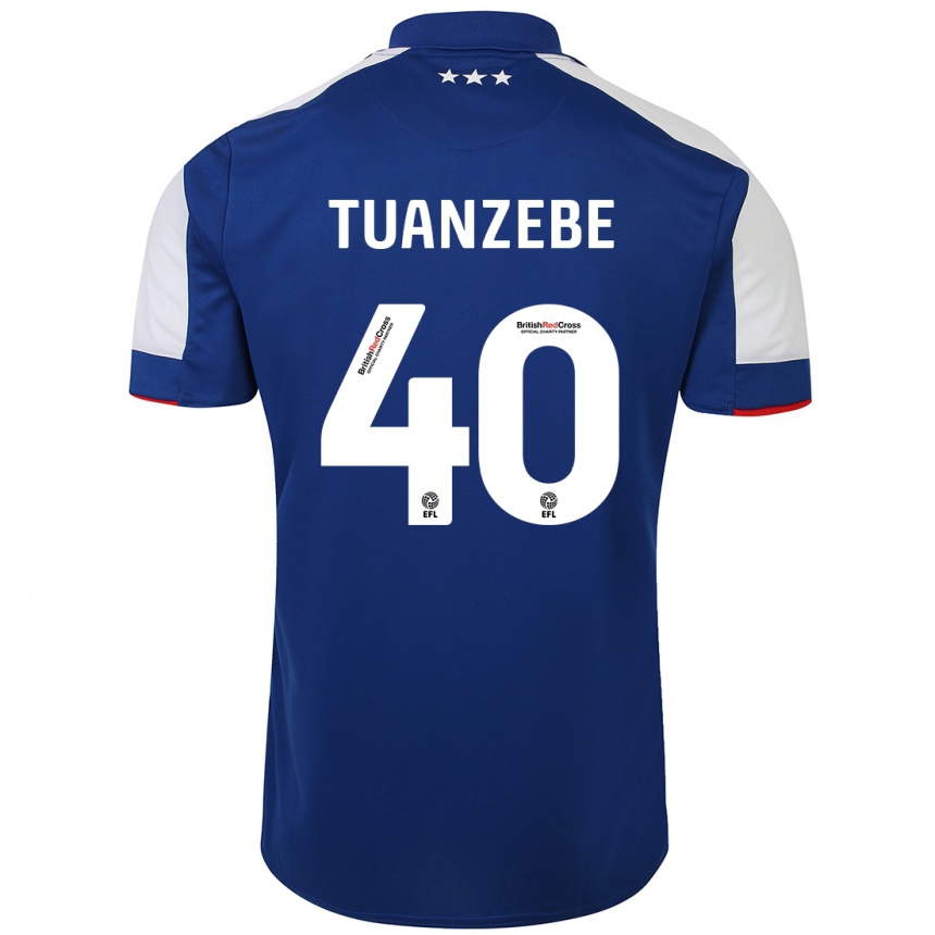 Kids Football Axel Tuanzebe #40 Blue Home Jersey 2023/24 T-Shirt