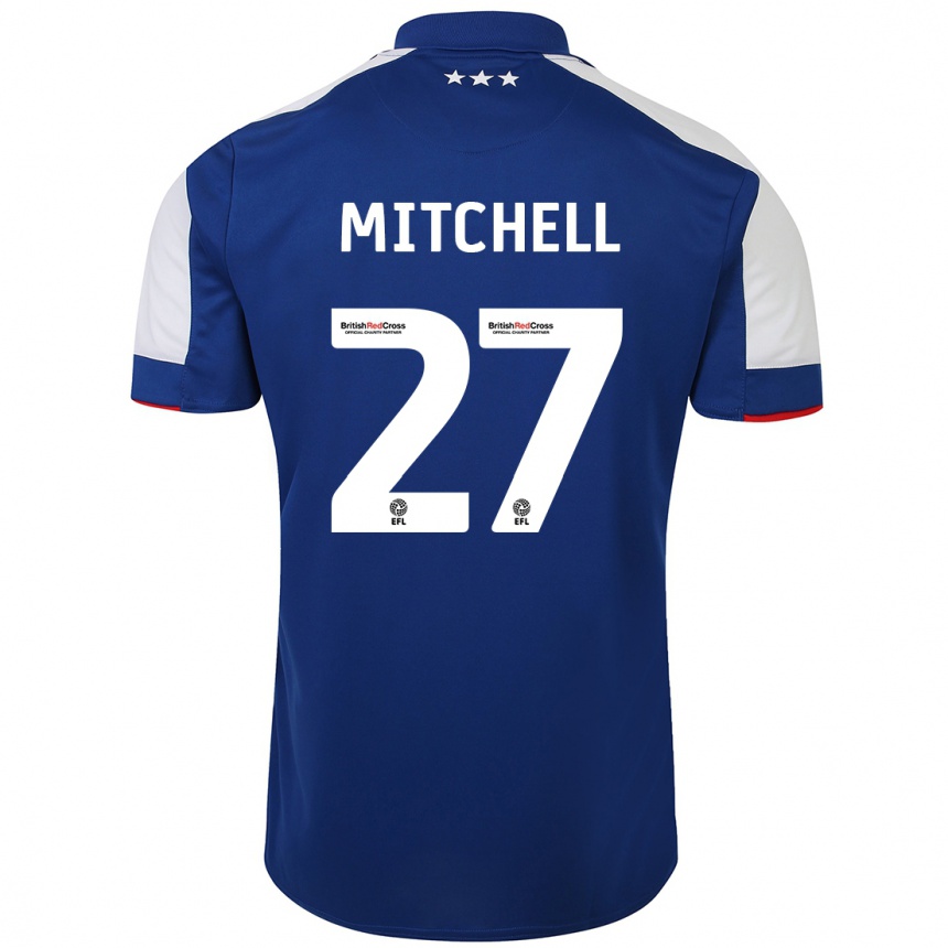 Kids Football Leah Mitchell #27 Blue Home Jersey 2023/24 T-Shirt