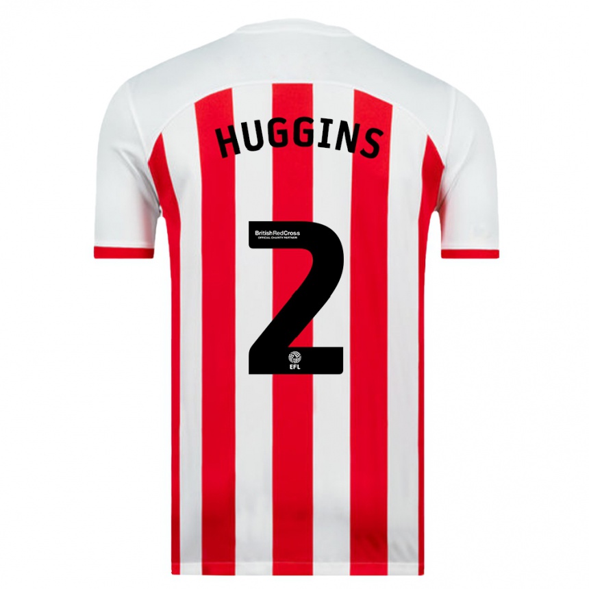 Kids Football Niall Huggins #2 White Home Jersey 2023/24 T-Shirt