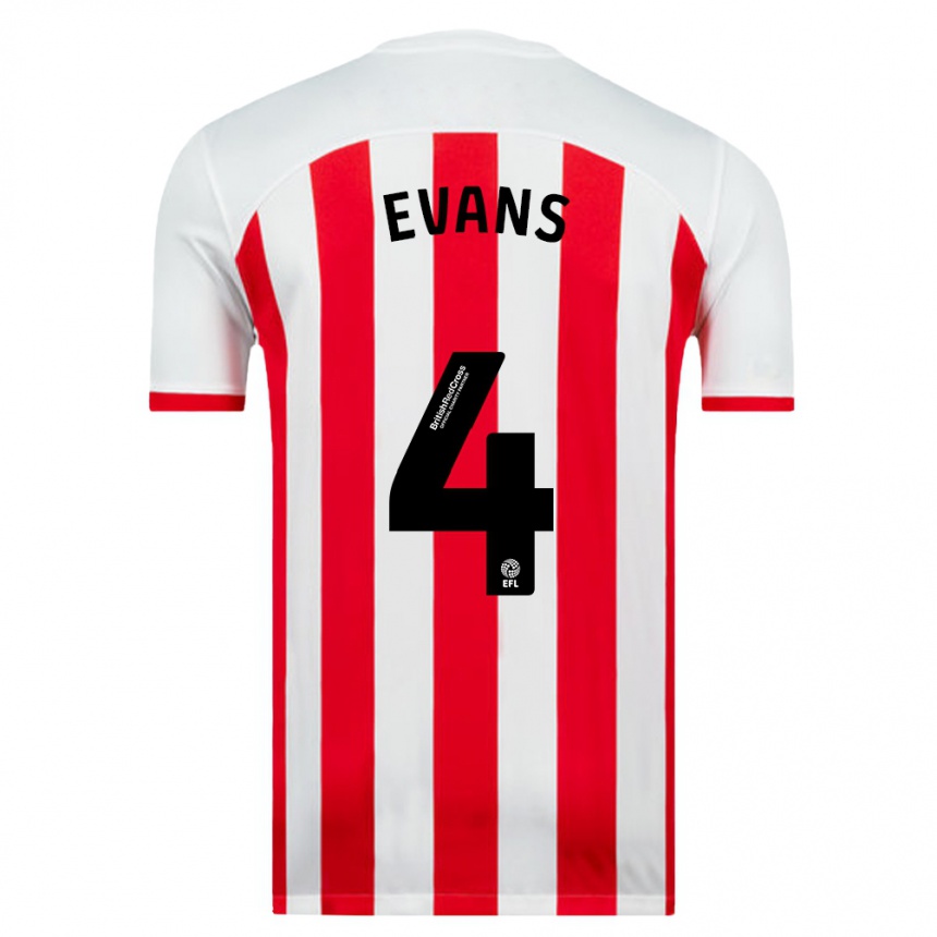 Kids Football Corry Evans #4 White Home Jersey 2023/24 T-Shirt