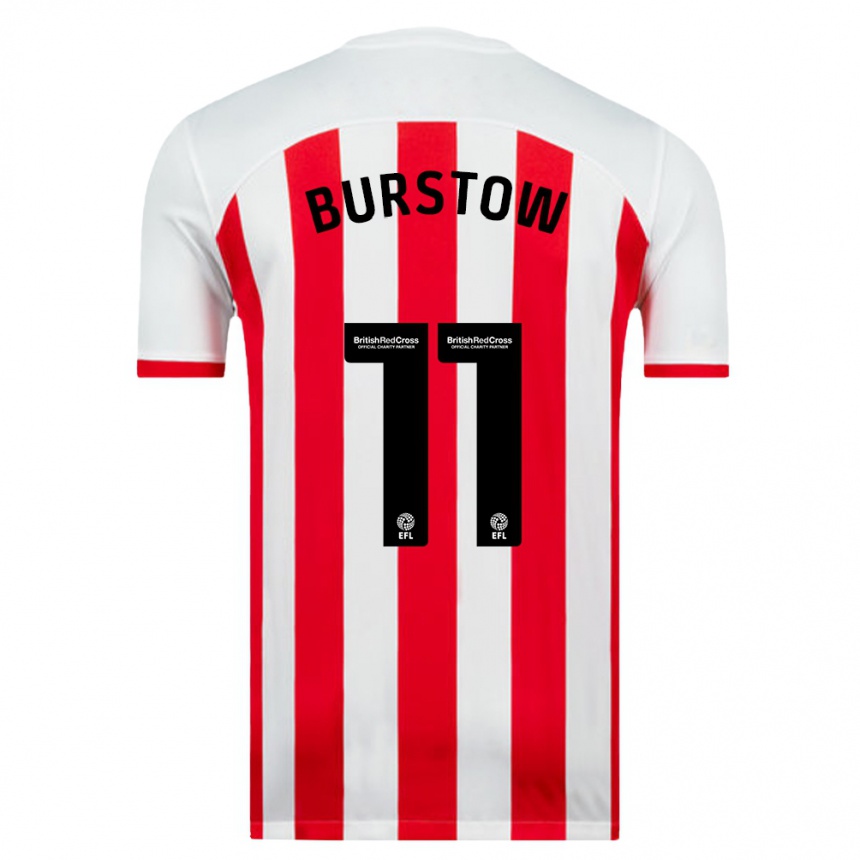 Kids Football Mason Burstow #11 White Home Jersey 2023/24 T-Shirt