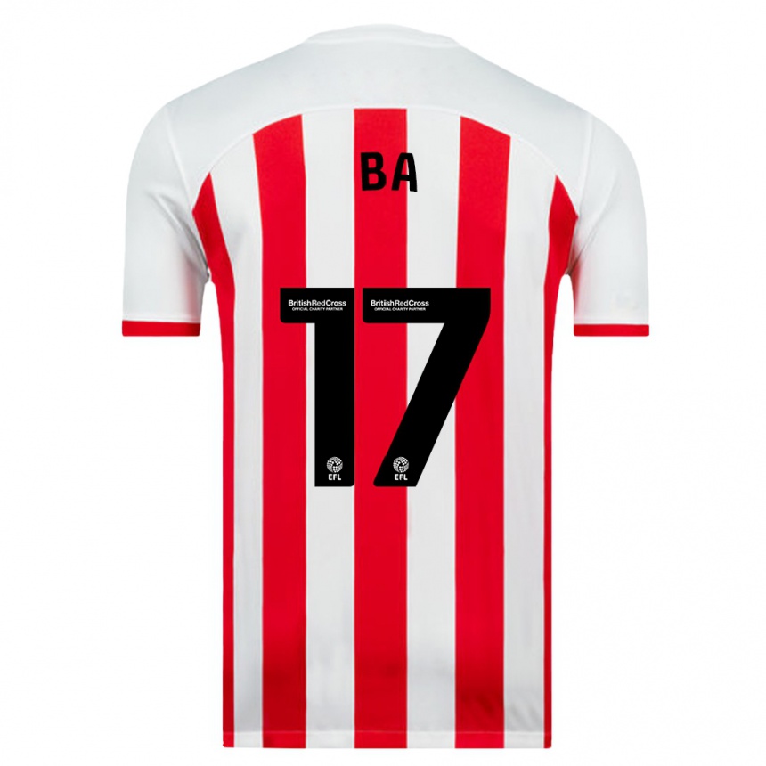 Kids Football Abdoullah Ba #17 White Home Jersey 2023/24 T-Shirt