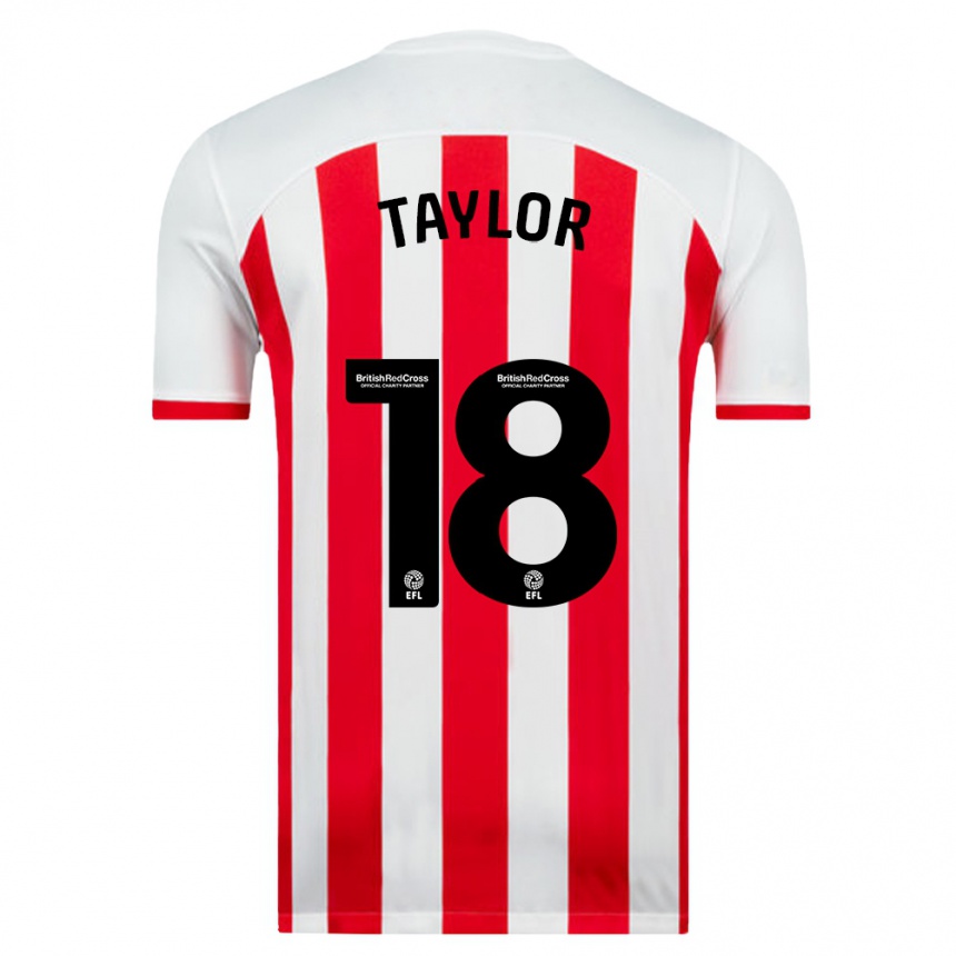 Kids Football Ellis Taylor #18 White Home Jersey 2023/24 T-Shirt