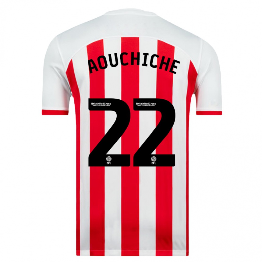 Kids Football Adil Aouchiche #22 White Home Jersey 2023/24 T-Shirt