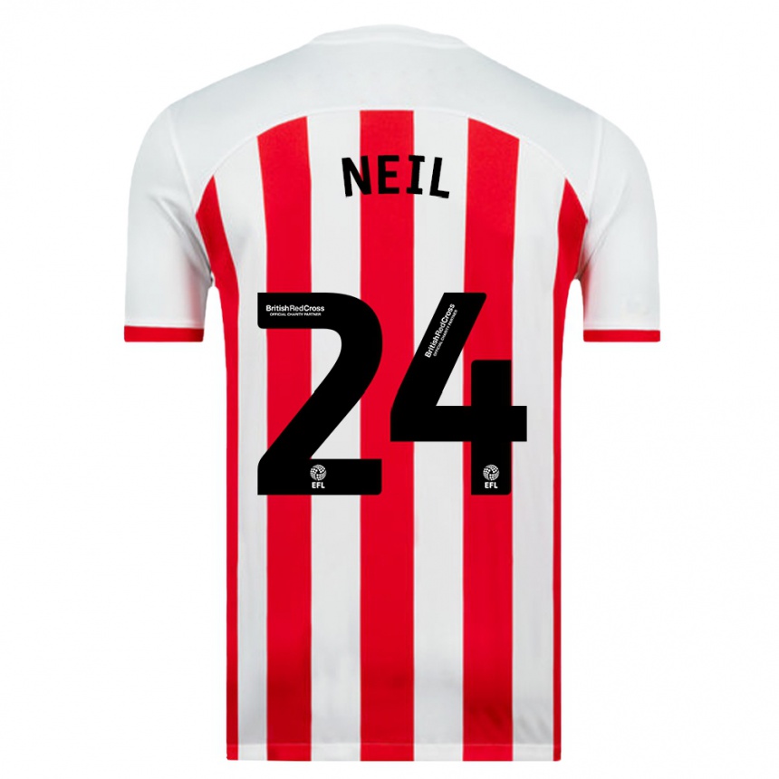 Kids Football Dan Neil #24 White Home Jersey 2023/24 T-Shirt