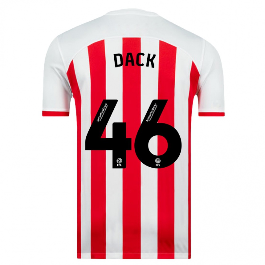 Kids Football Bradley Dack #46 White Home Jersey 2023/24 T-Shirt