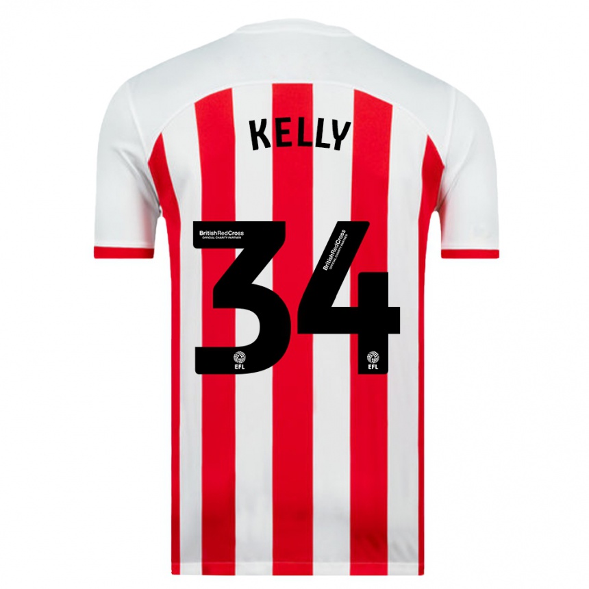 Kids Football Caden Kelly #34 White Home Jersey 2023/24 T-Shirt