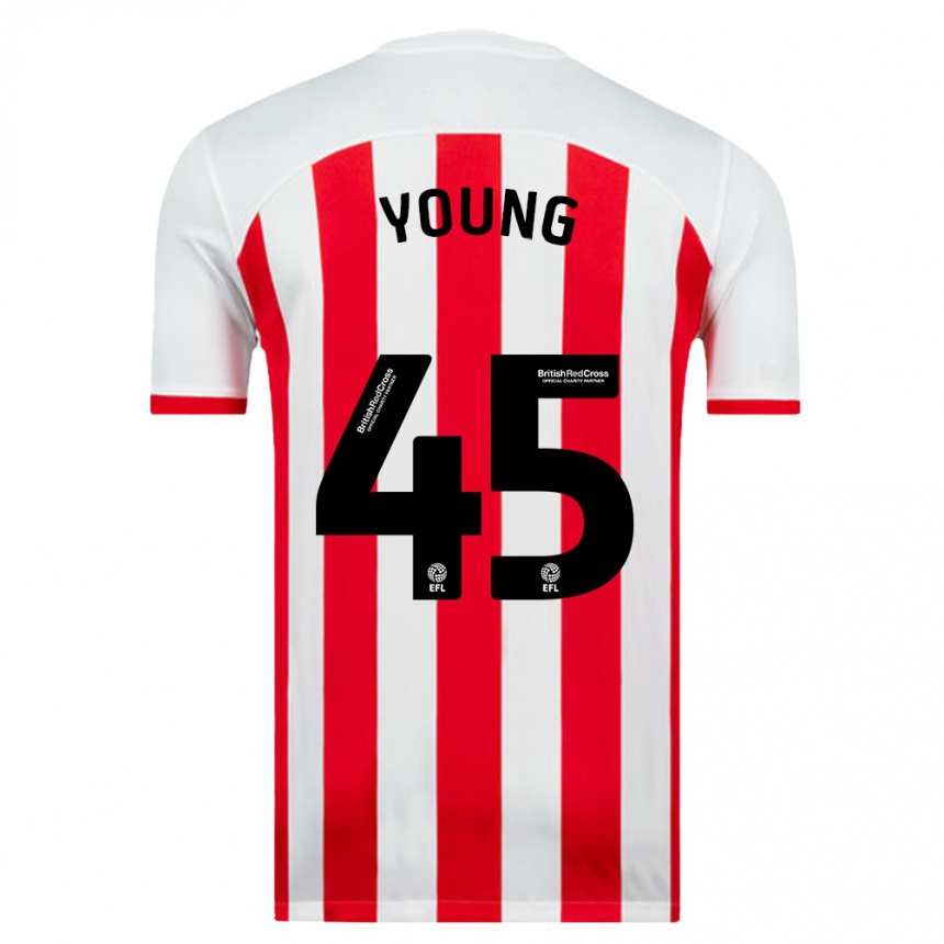 Kids Football Matthew Young #45 White Home Jersey 2023/24 T-Shirt