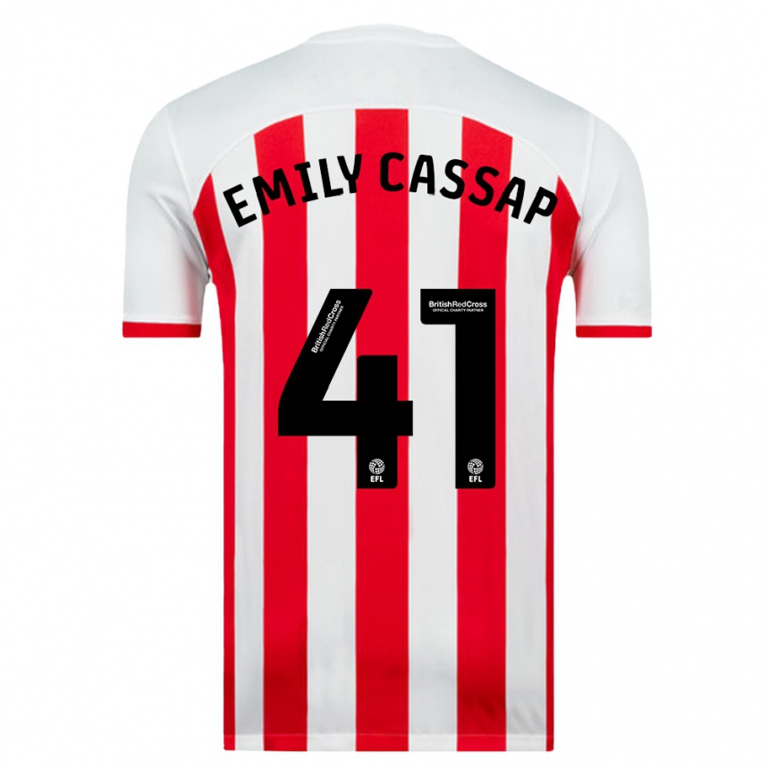 Kids Football Emily Cassap #41 White Home Jersey 2023/24 T-Shirt