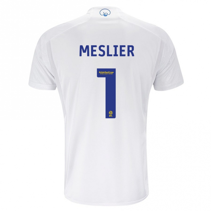 Kids Football Illan Meslier #1 White Home Jersey 2023/24 T-Shirt