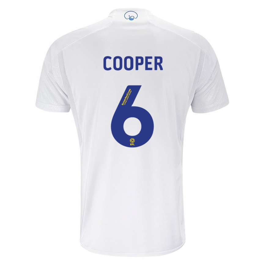 Kids Football Liam Cooper #6 White Home Jersey 2023/24 T-Shirt