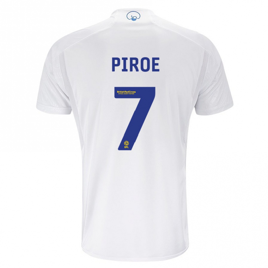 Kids Football Joël Piroe #7 White Home Jersey 2023/24 T-Shirt