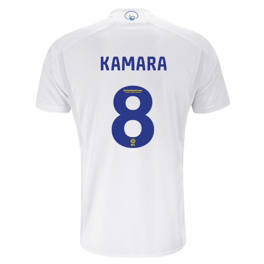 Kids Football Glen Kamara #8 White Home Jersey 2023/24 T-Shirt