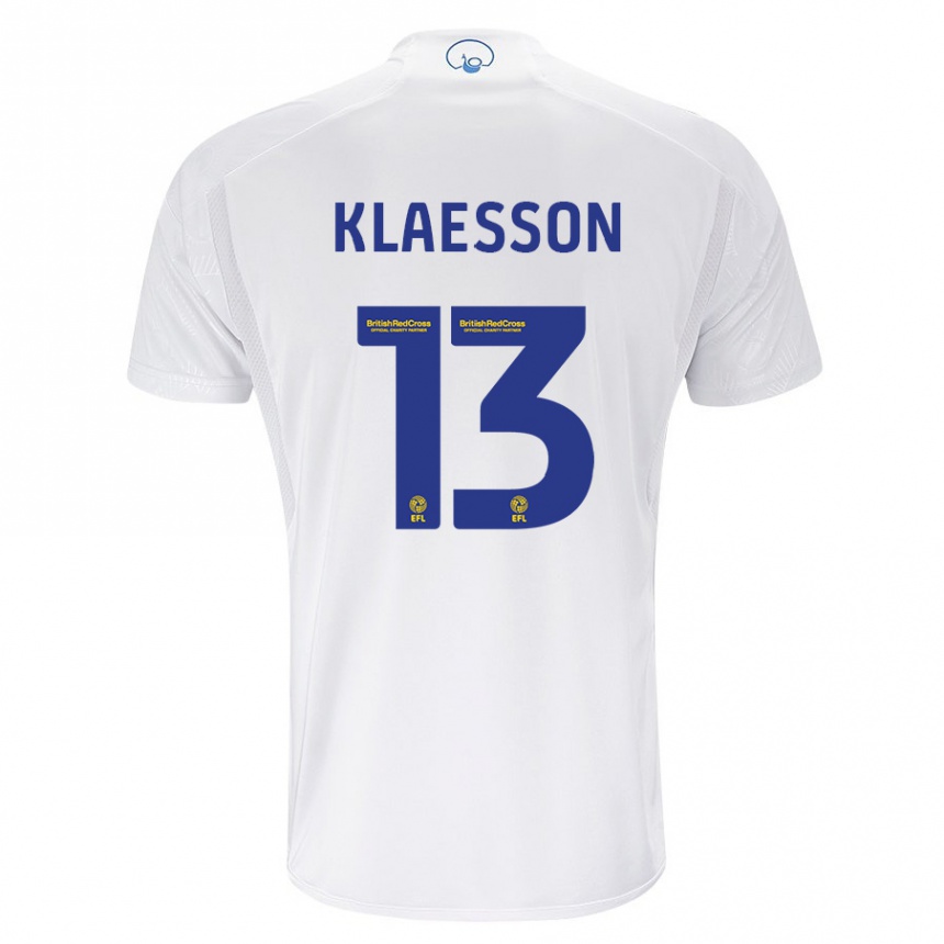 Kids Football Kristoffer Klaesson #13 White Home Jersey 2023/24 T-Shirt