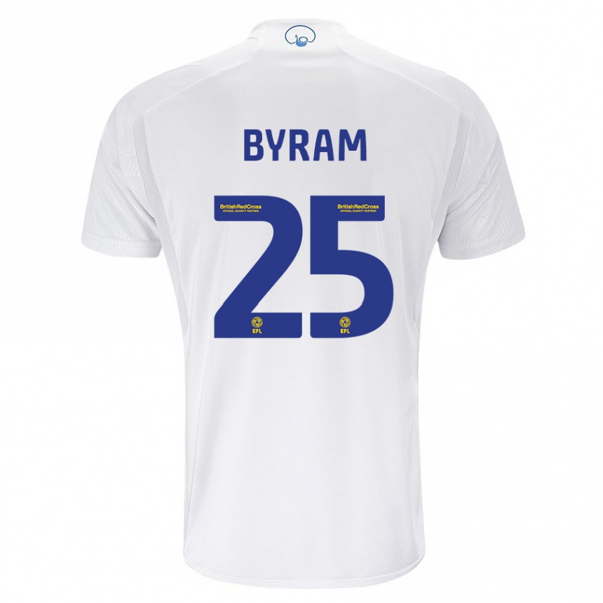 Kids Football Sam Byram #25 White Home Jersey 2023/24 T-Shirt