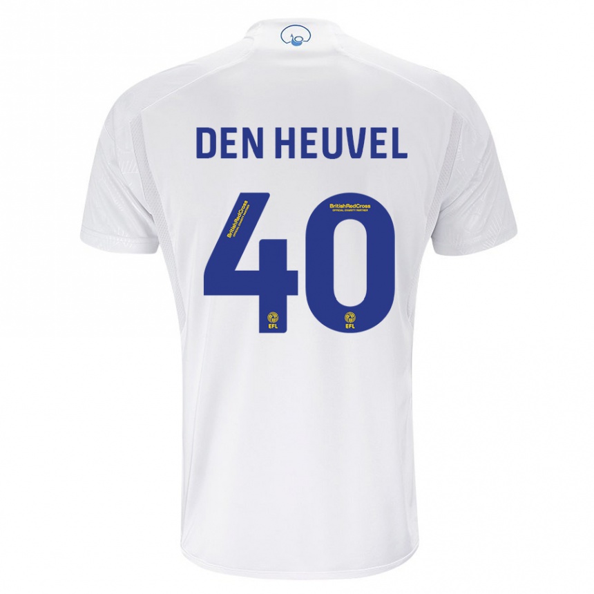 Kids Football Dani Van Den Heuvel #40 White Home Jersey 2023/24 T-Shirt