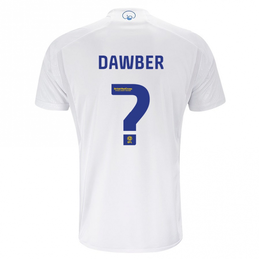 Kids Football Oscar Dawber #0 White Home Jersey 2023/24 T-Shirt