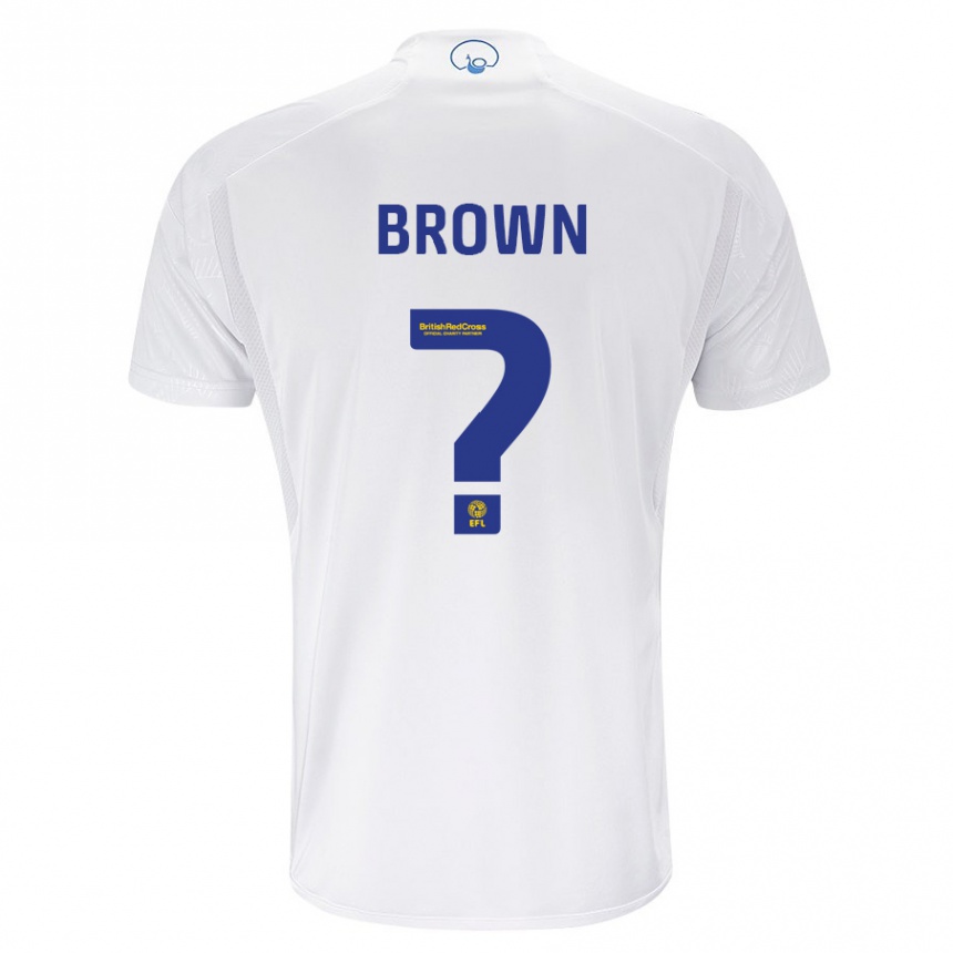 Kids Football Heaton Brown #0 White Home Jersey 2023/24 T-Shirt