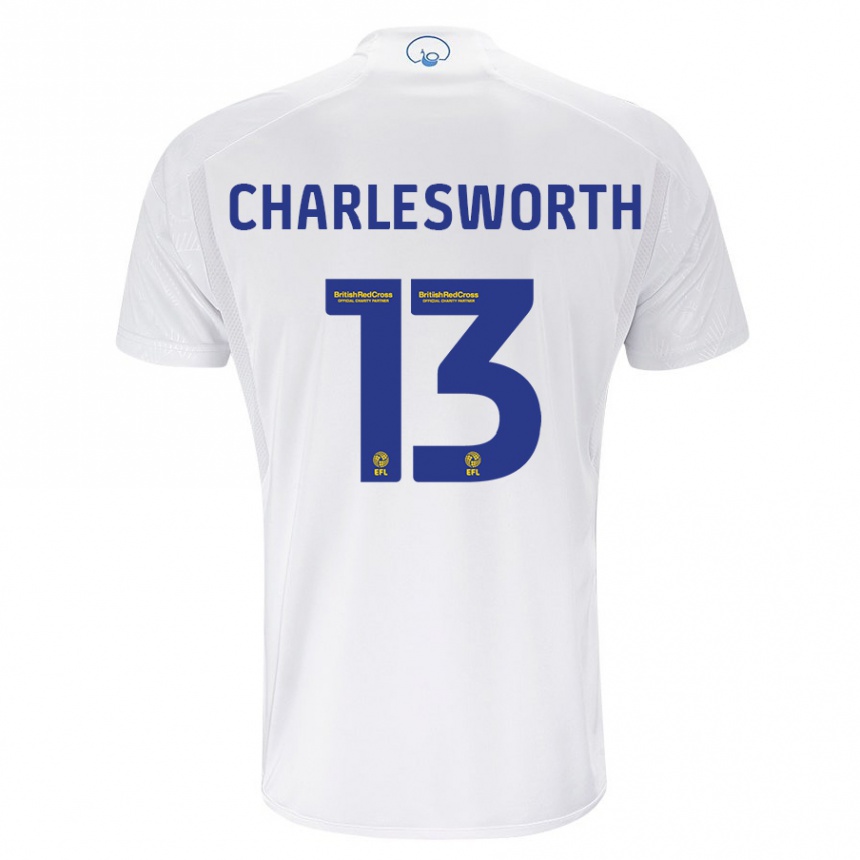 Kids Football Millie Robshaw-Charlesworth #13 White Home Jersey 2023/24 T-Shirt