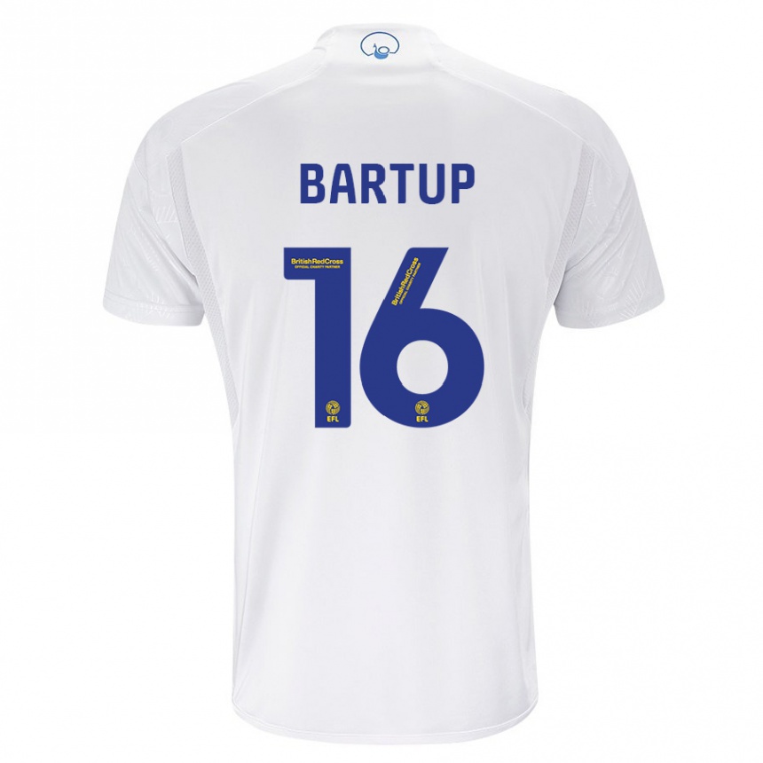 Kids Football Laura Bartup #16 White Home Jersey 2023/24 T-Shirt
