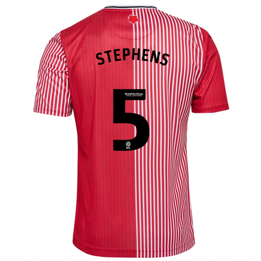 Kids Football Jack Stephens #5 Red Home Jersey 2023/24 T-Shirt