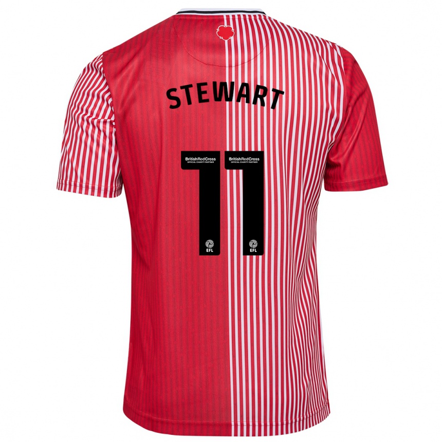 Kids Football Ross Stewart #11 Red Home Jersey 2023/24 T-Shirt