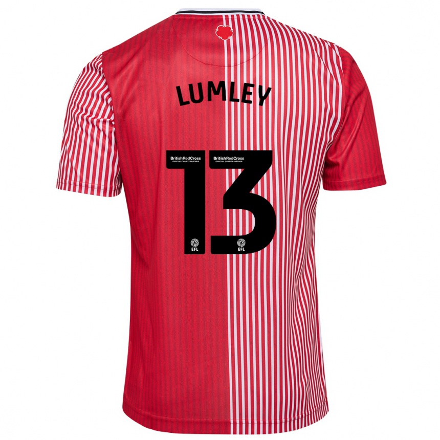 Kids Football Joe Lumley #13 Red Home Jersey 2023/24 T-Shirt