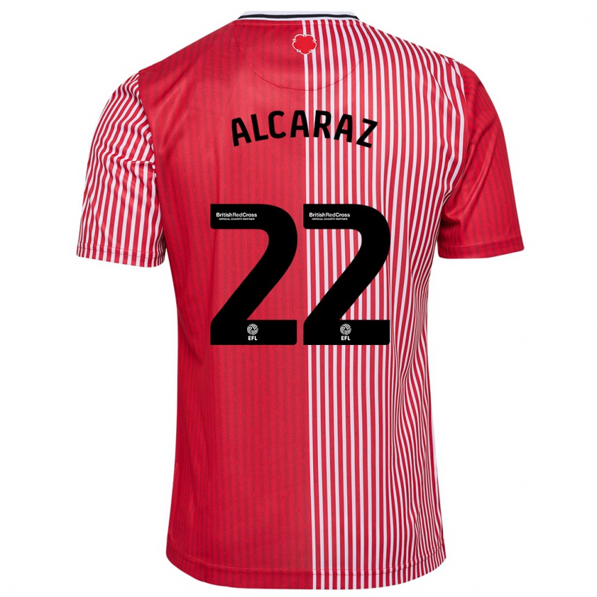 Kids Football Carlos Alcaraz #22 Red Home Jersey 2023/24 T-Shirt