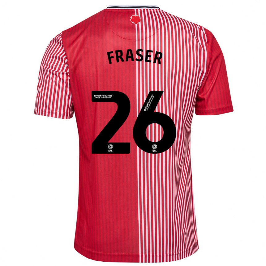 Kids Football Ryan Fraser #26 Red Home Jersey 2023/24 T-Shirt