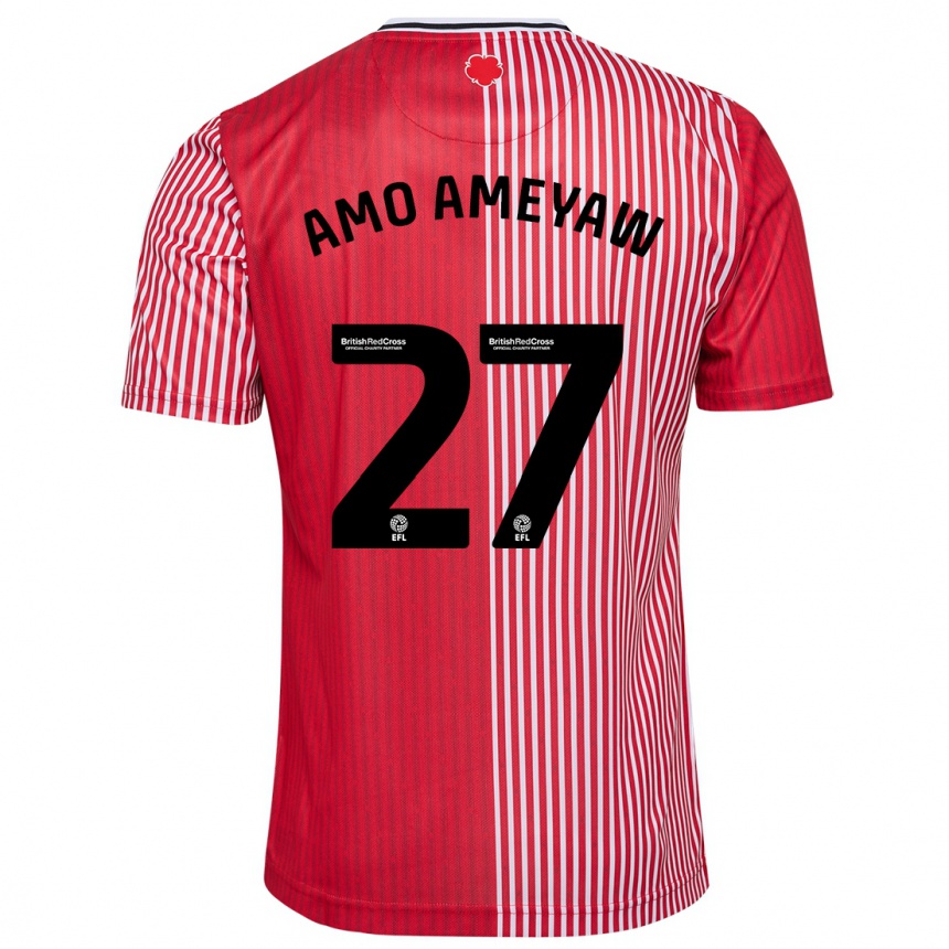 Kids Football Samuel Amo-Ameyaw #27 Red Home Jersey 2023/24 T-Shirt