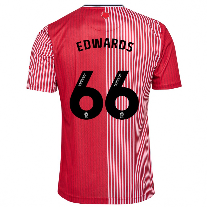 Kids Football Diamond Edwards #66 Red Home Jersey 2023/24 T-Shirt