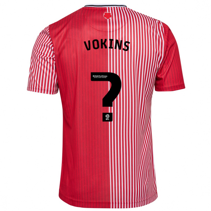 Kids Football Jake Vokins #0 Red Home Jersey 2023/24 T-Shirt