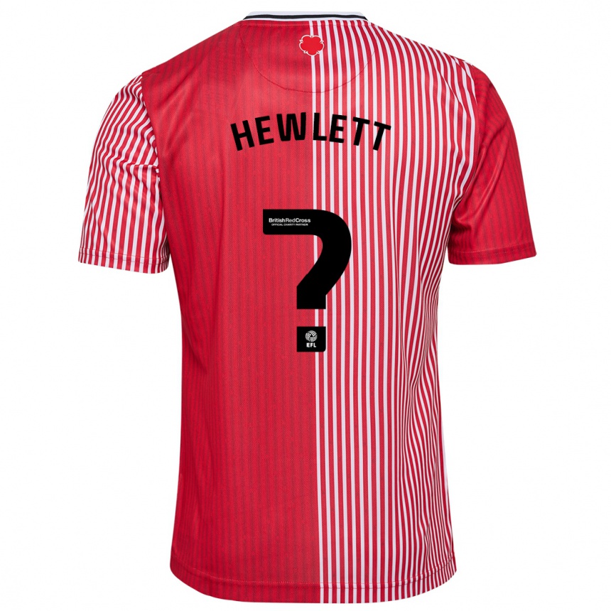 Kids Football Jem Hewlett #0 Red Home Jersey 2023/24 T-Shirt