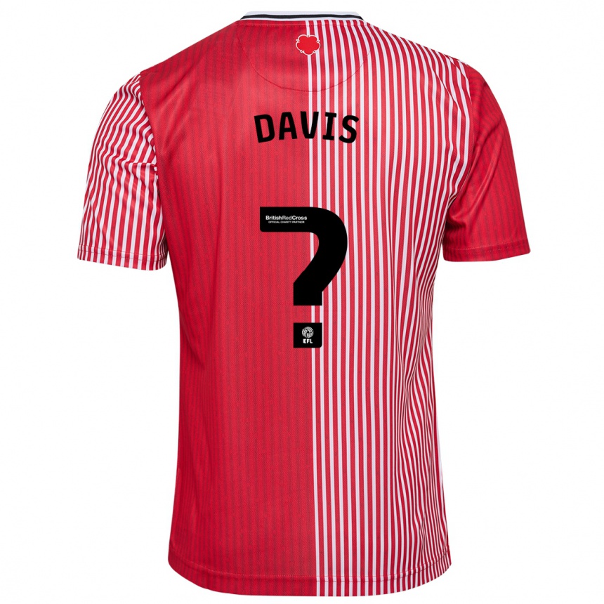 Kids Football Sonnie Davis #0 Red Home Jersey 2023/24 T-Shirt