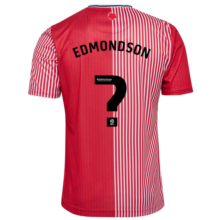 Kids Football Tyler Edmondson #0 Red Home Jersey 2023/24 T-Shirt