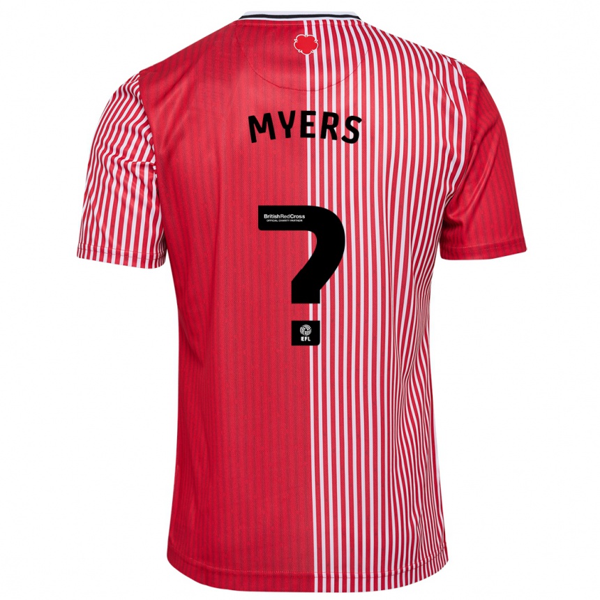 Kids Football Tevin Myers #0 Red Home Jersey 2023/24 T-Shirt