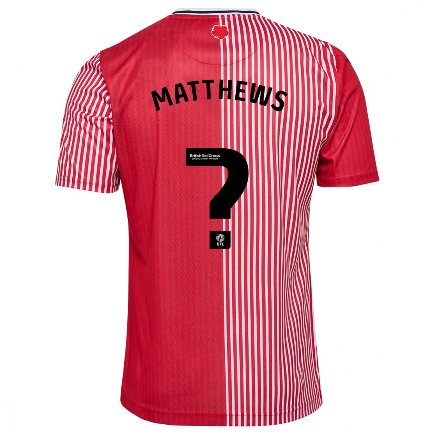 Kids Football Abdulhalim Okonola-Matthews #0 Red Home Jersey 2023/24 T-Shirt